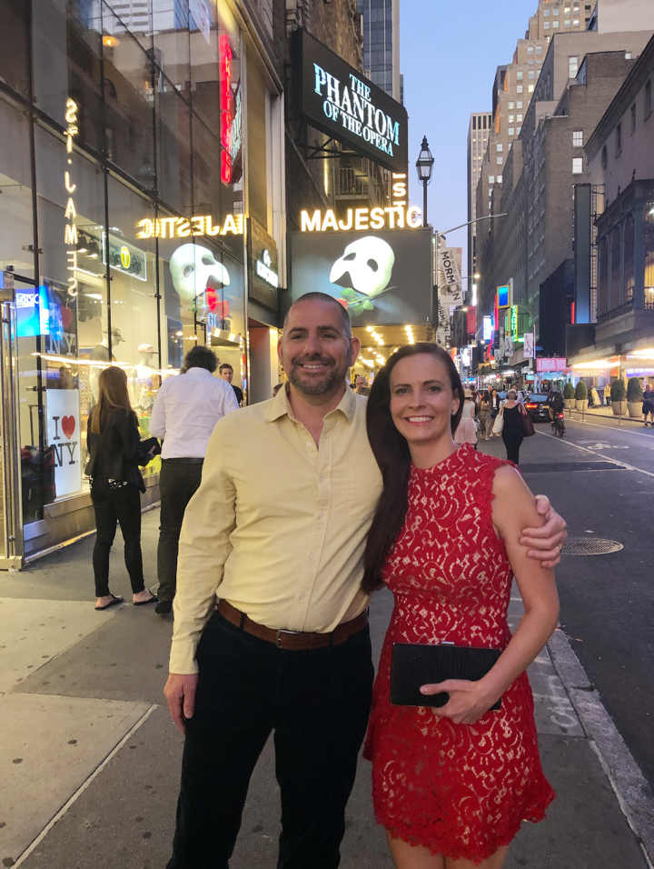 Harry Caroll '07 '17 and wife Melissa in New York City