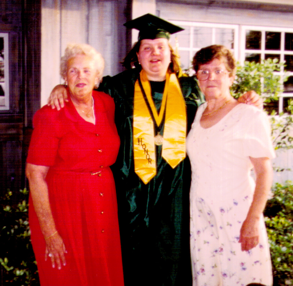 UCF alumna Mindy Bess and her grandmothers at high school graduation
