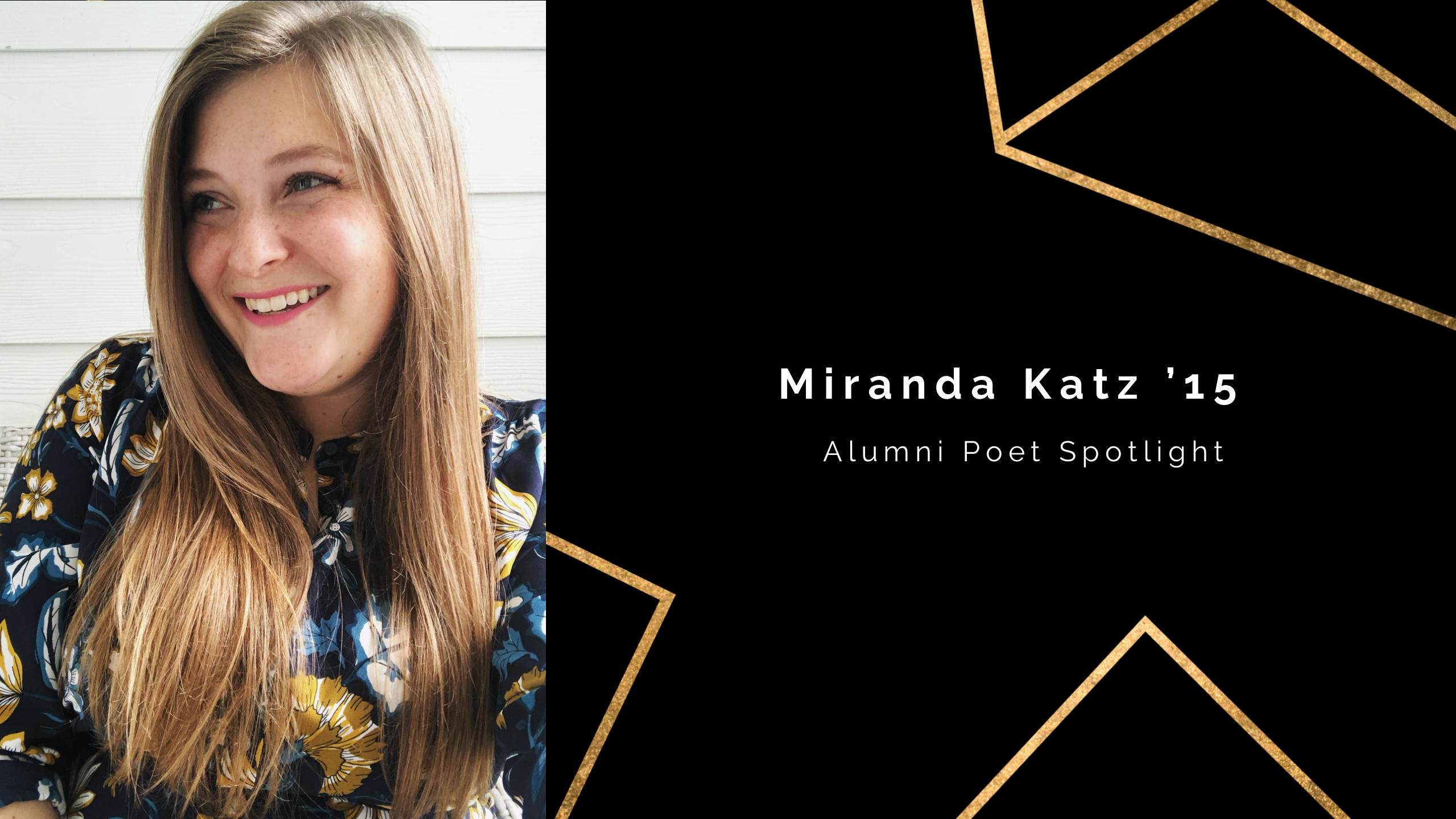 Black background with headshot of Miranda Katz