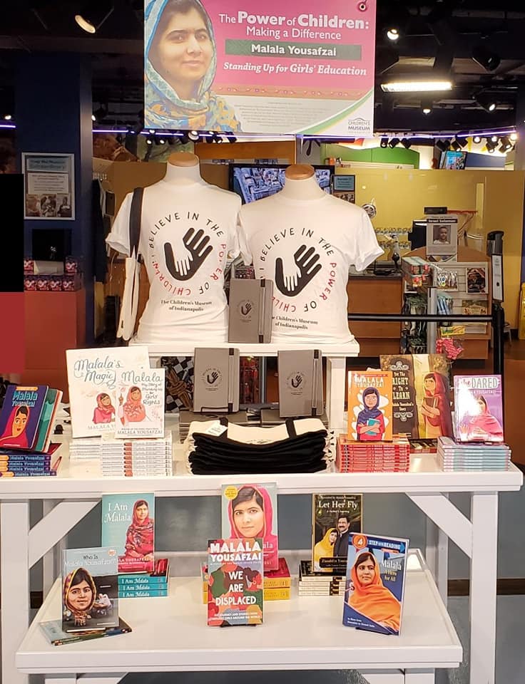 T-shirt display in Children's Museum of Indianapolis from UCF alum's small business 25 Thoughts