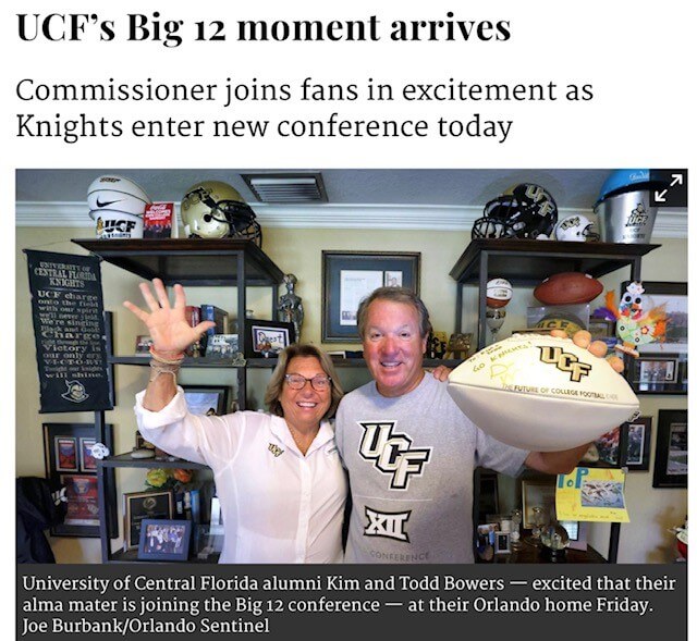 news clip of couple with UCF gear