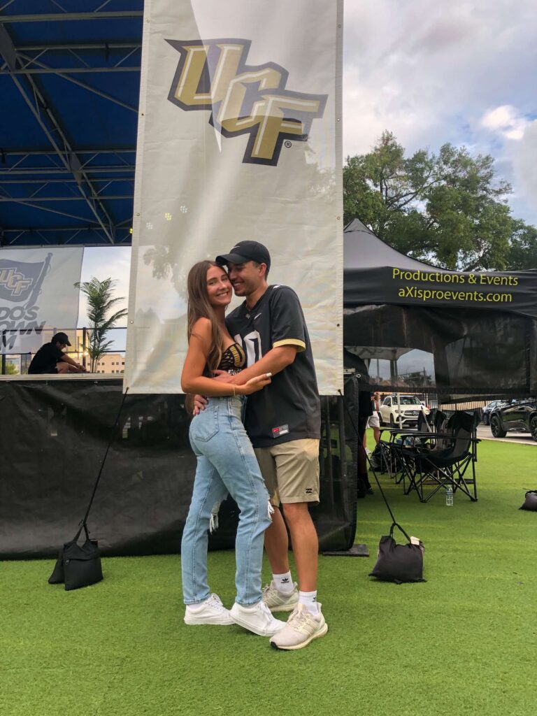 couple at a ucf tailgate