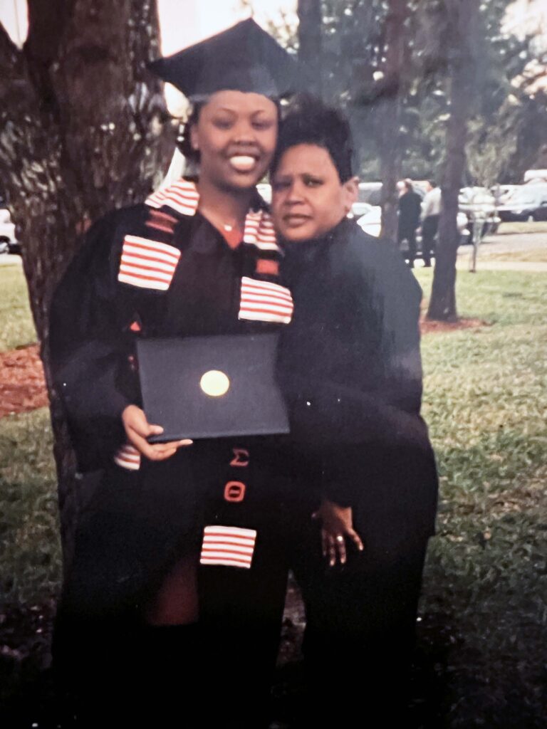 mother and daughter at graduation