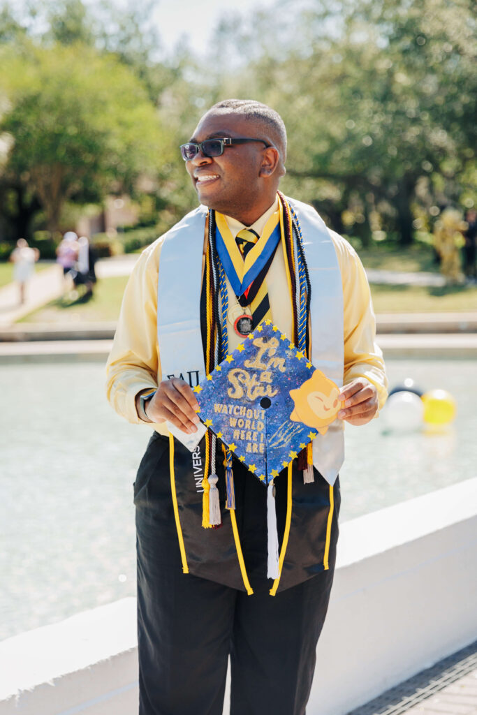 man in graduation regalia