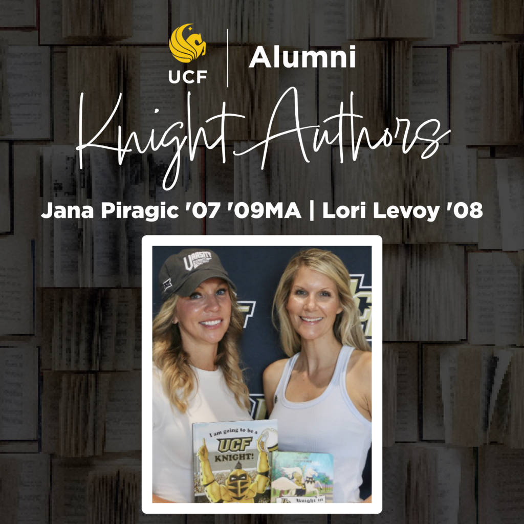 Knight Author Graphic with the author names Lori Levoy and Jana Piragic and a picture of the two of them.