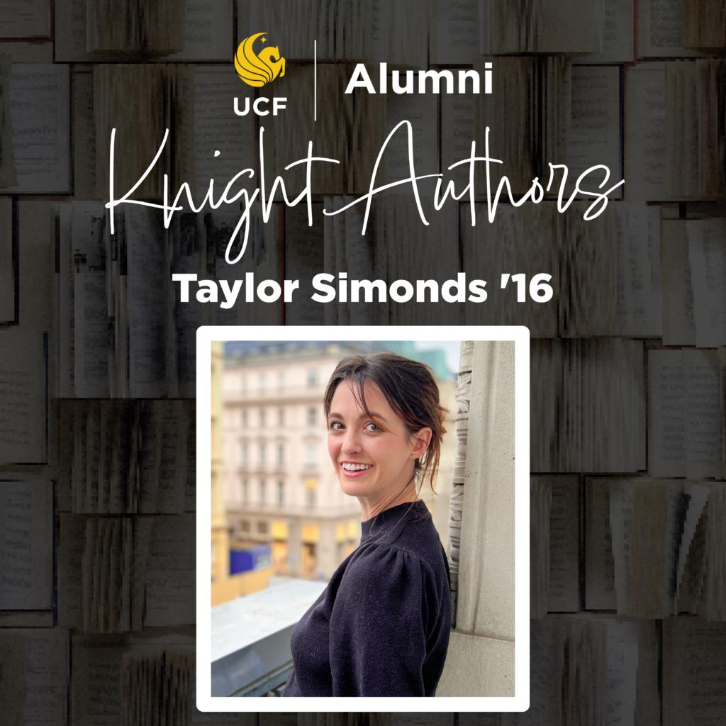 Knight Author Graphic with the author name of Taylor Simonds '16 and author headshot.