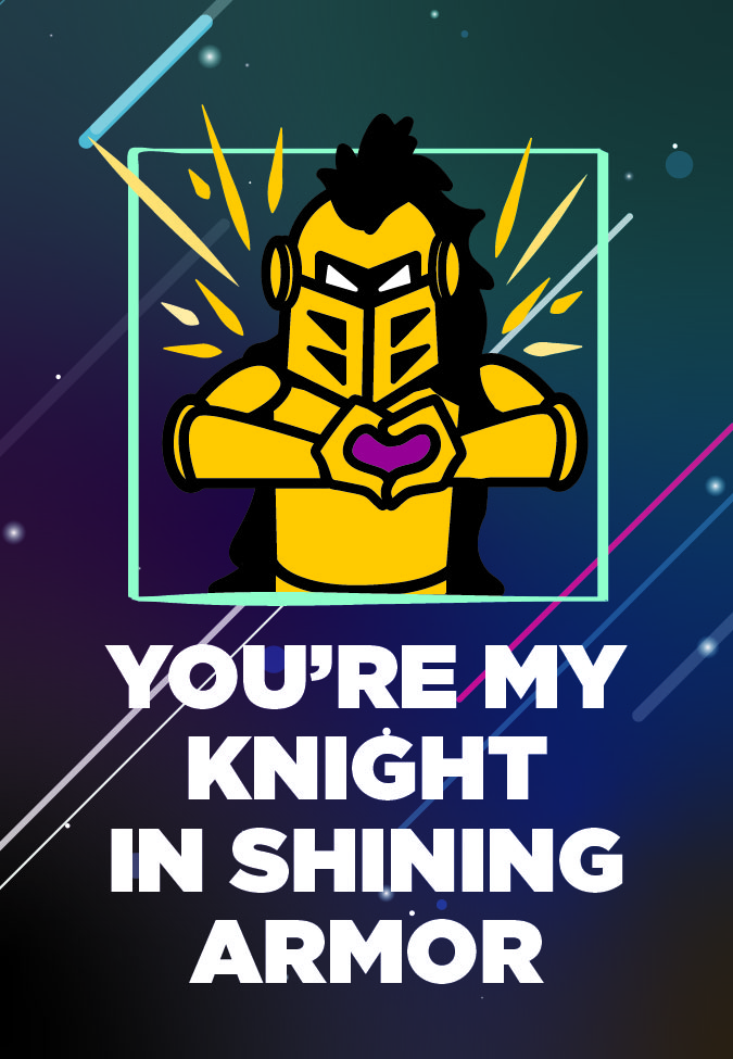 Valentine's image of Knightro in space