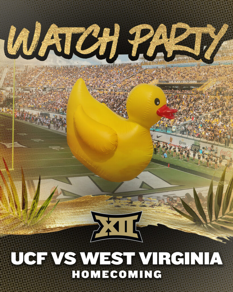 Promotional Graphic for the UCF vs. West Virginia Watch Parties