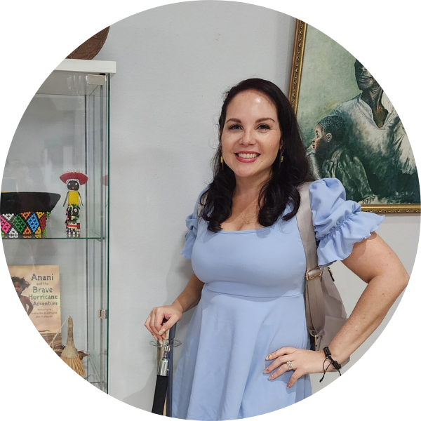 Doris Vega Baez in a museum exhibit