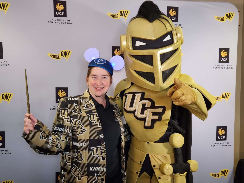 woman and Knightro