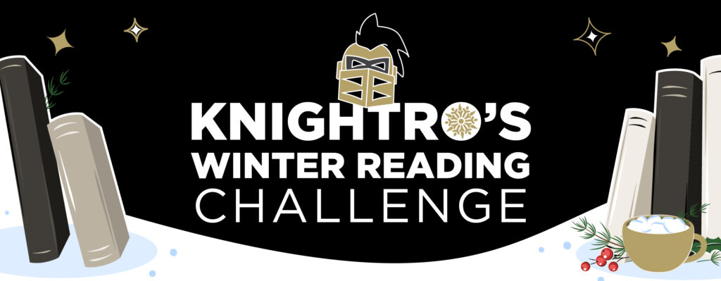 Knightro's Winter reading Challenge event graphic. Click to register.