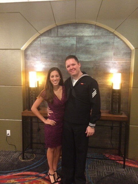 man and woman standing together