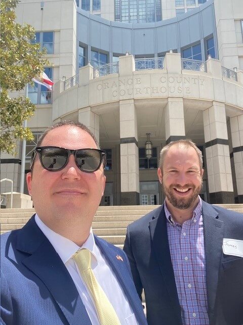 two men standing together