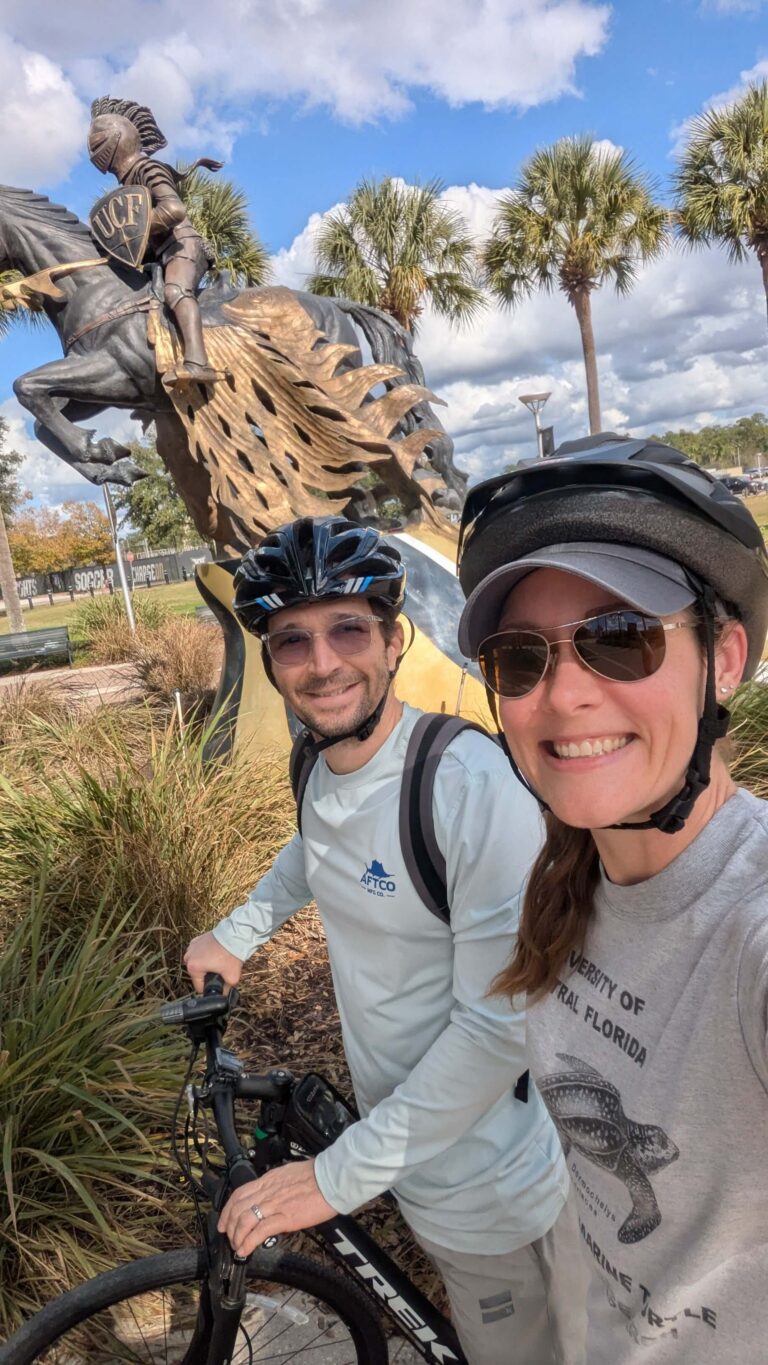 man and woman on bicycles