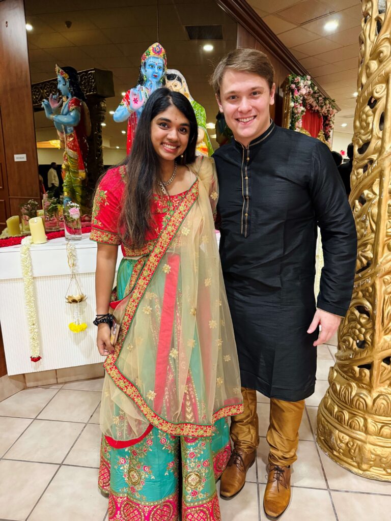 man and woman in Indian garb