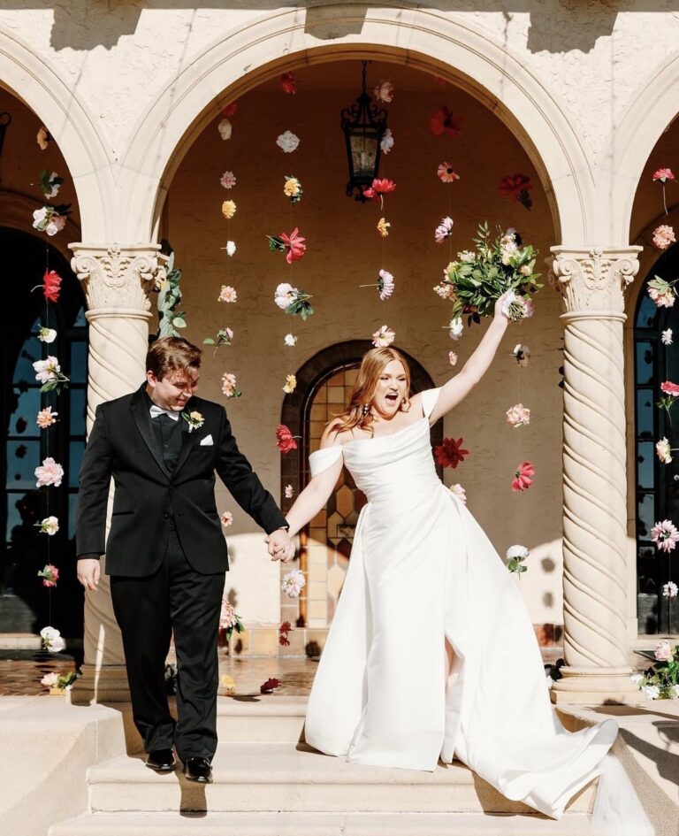 couple celebrating wedding