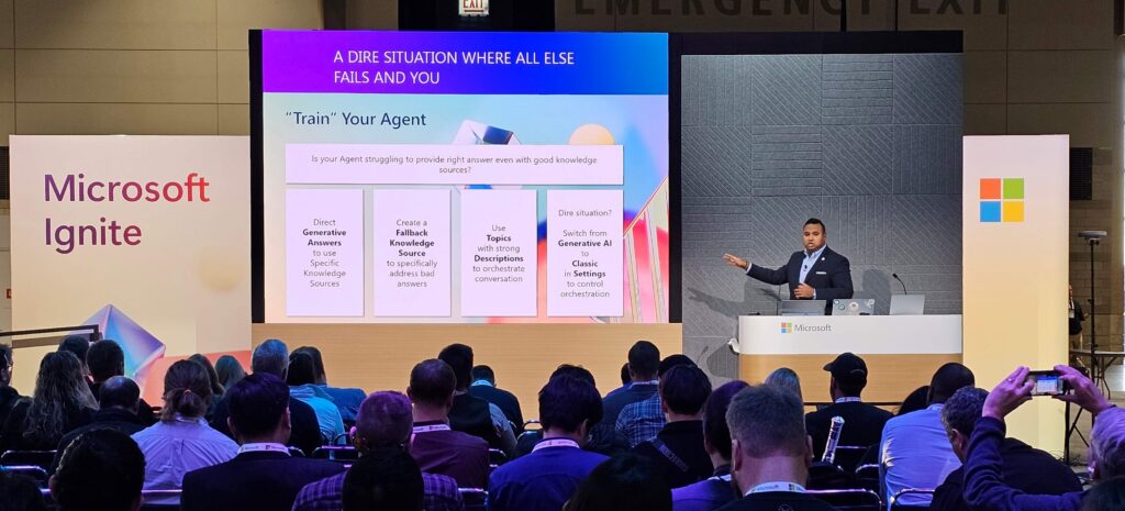 man presenting at conference