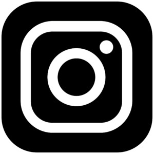 Partial close-up of the white Instagram square logo on a black background, cropped to show curves and circle elements.