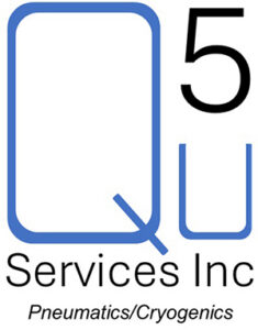Logo for a company: stylized blue rounded square and U-shape with a black '5', and the text 'Services Inc' with 'Pneumatics/Cryogenics'