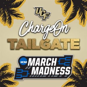 Event graphic for the tailgate with the title of the event ChargeOn Tailgate for NCAA March Madness